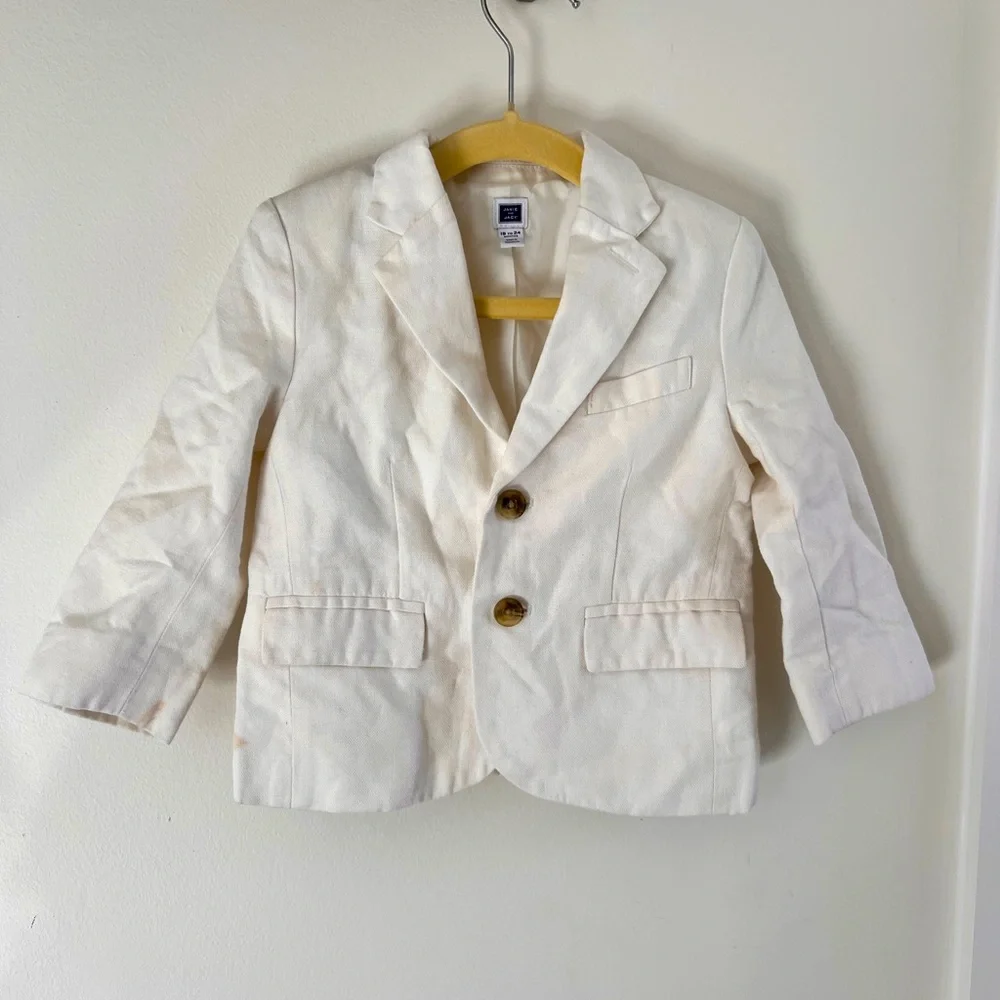 Janie & Jack white boys blazer size 18-24 months